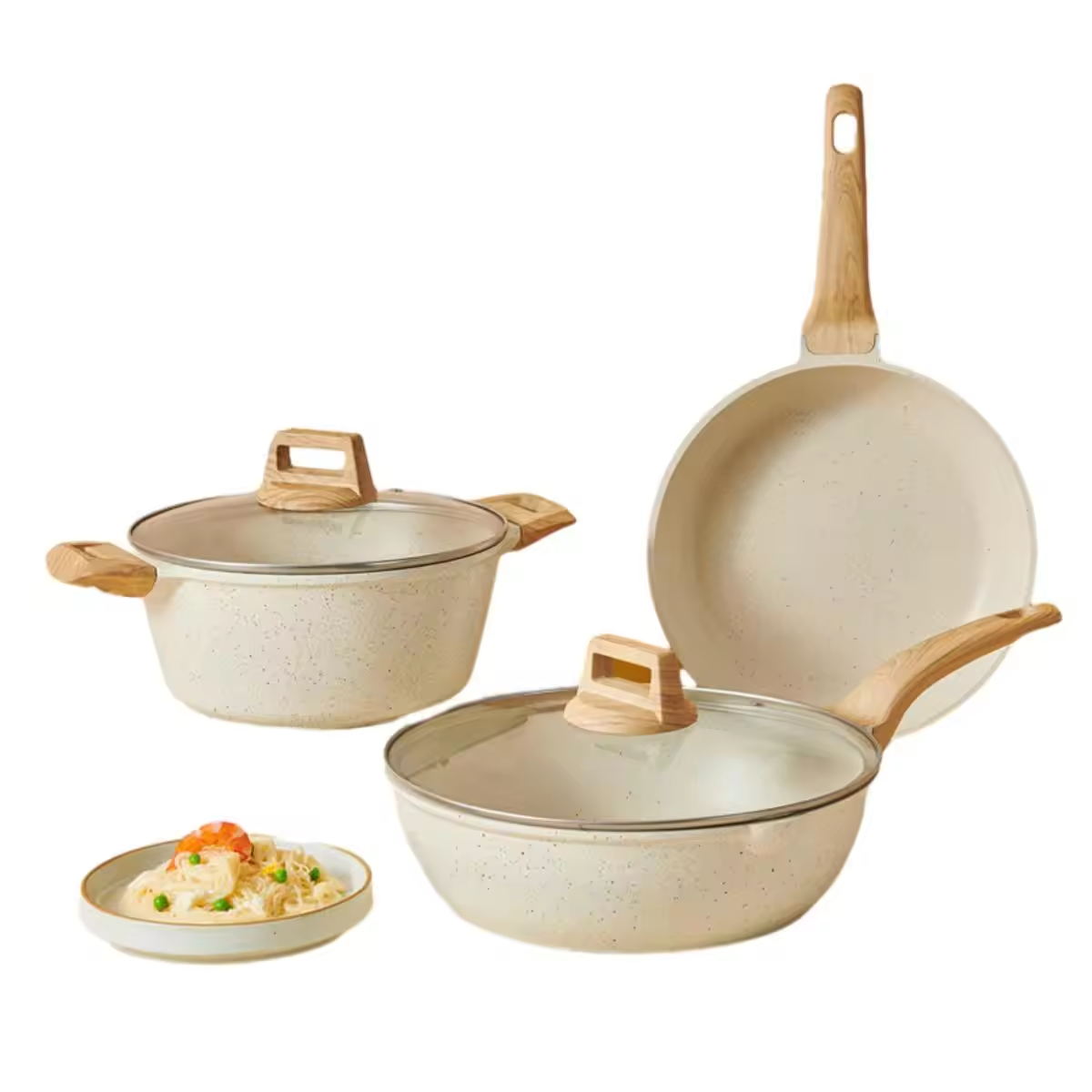 Gotowanie w domu niestandardowe logo nieprzywierającego zestawu garnków aluminiowych do rondli