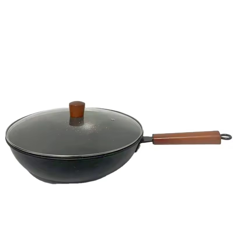 Wok o strukturze plastra miodu 32 cm do użytku domowego, niepowlekany, ośmiokątny wok z powłoką nieprzywierającą