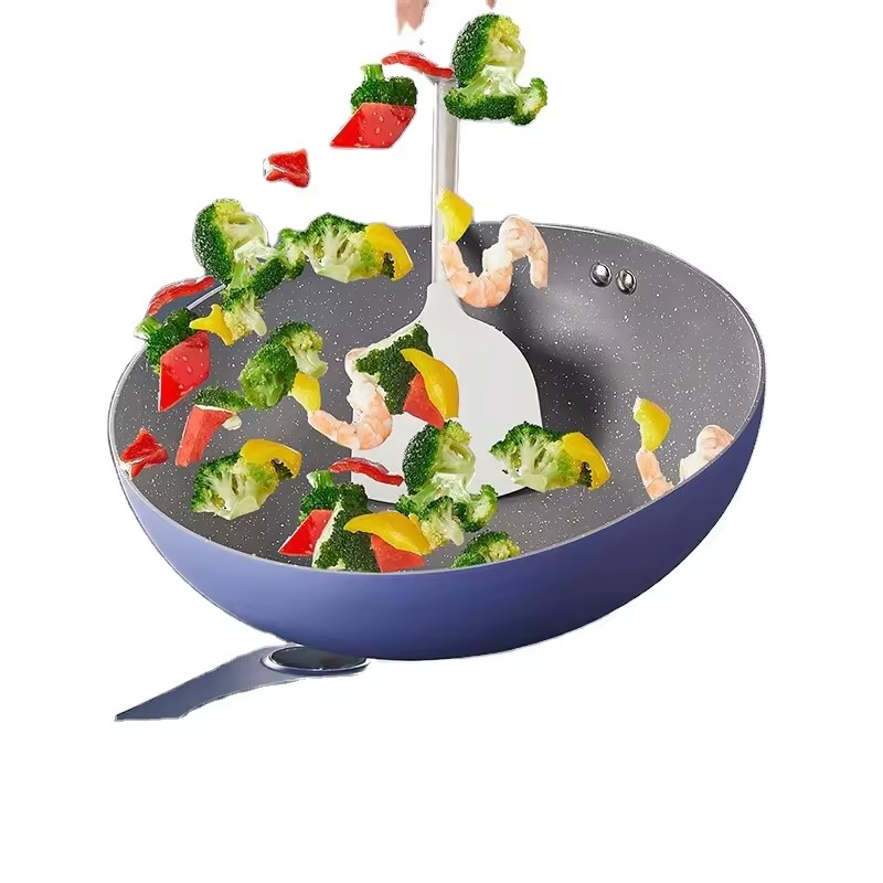 Garnek do smażenia z powłoką nieprzywierającą Pszenica, ryż, kamień, zestaw naczyń kuchennych, pełny zestaw domowych garnków z płaskim dnem