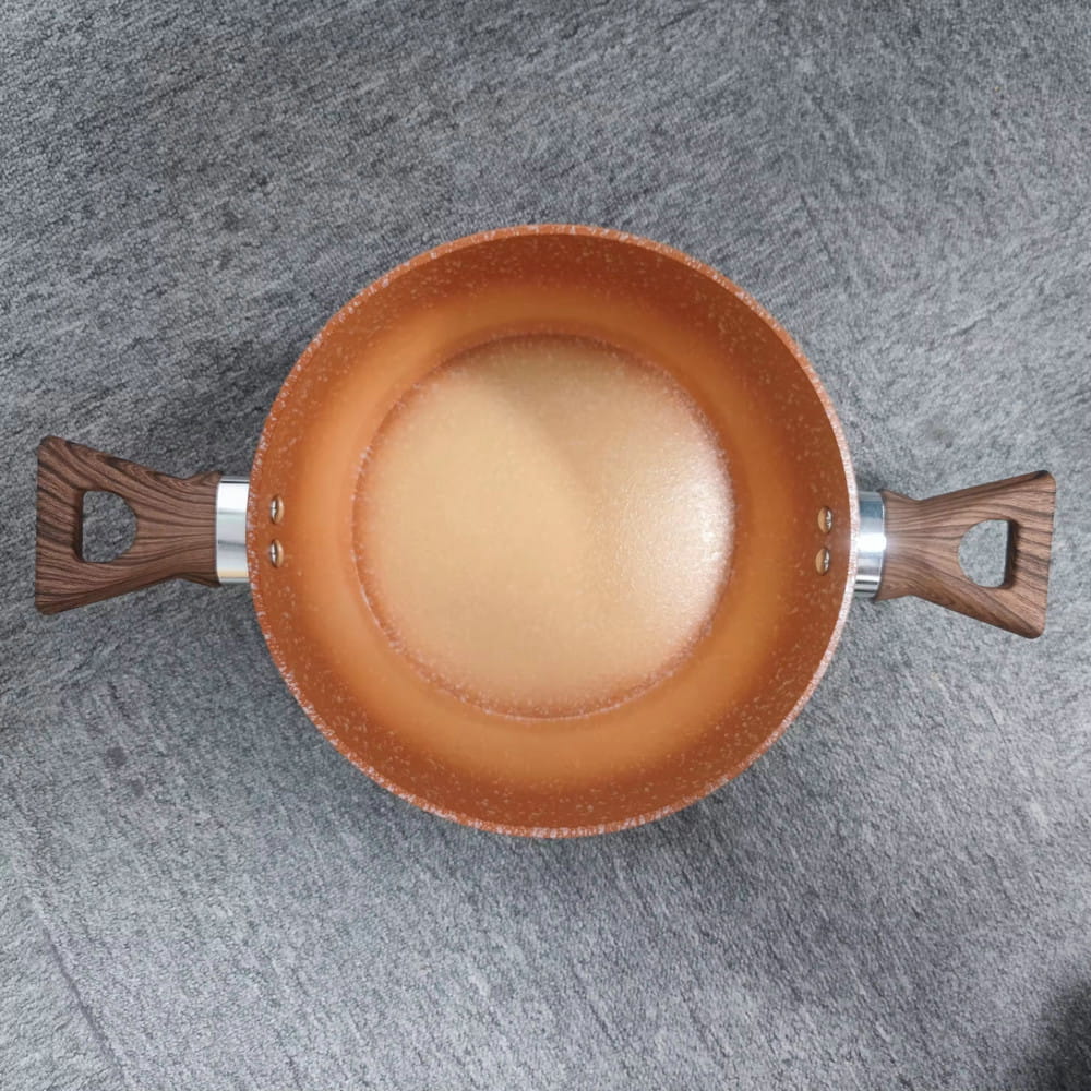 Dostosowane logo 24/26/28cm antyprzylepny ceramiczny podgrzewacz do żywności nieprzywierające domowe zapiekanki z gorącym garnkiem