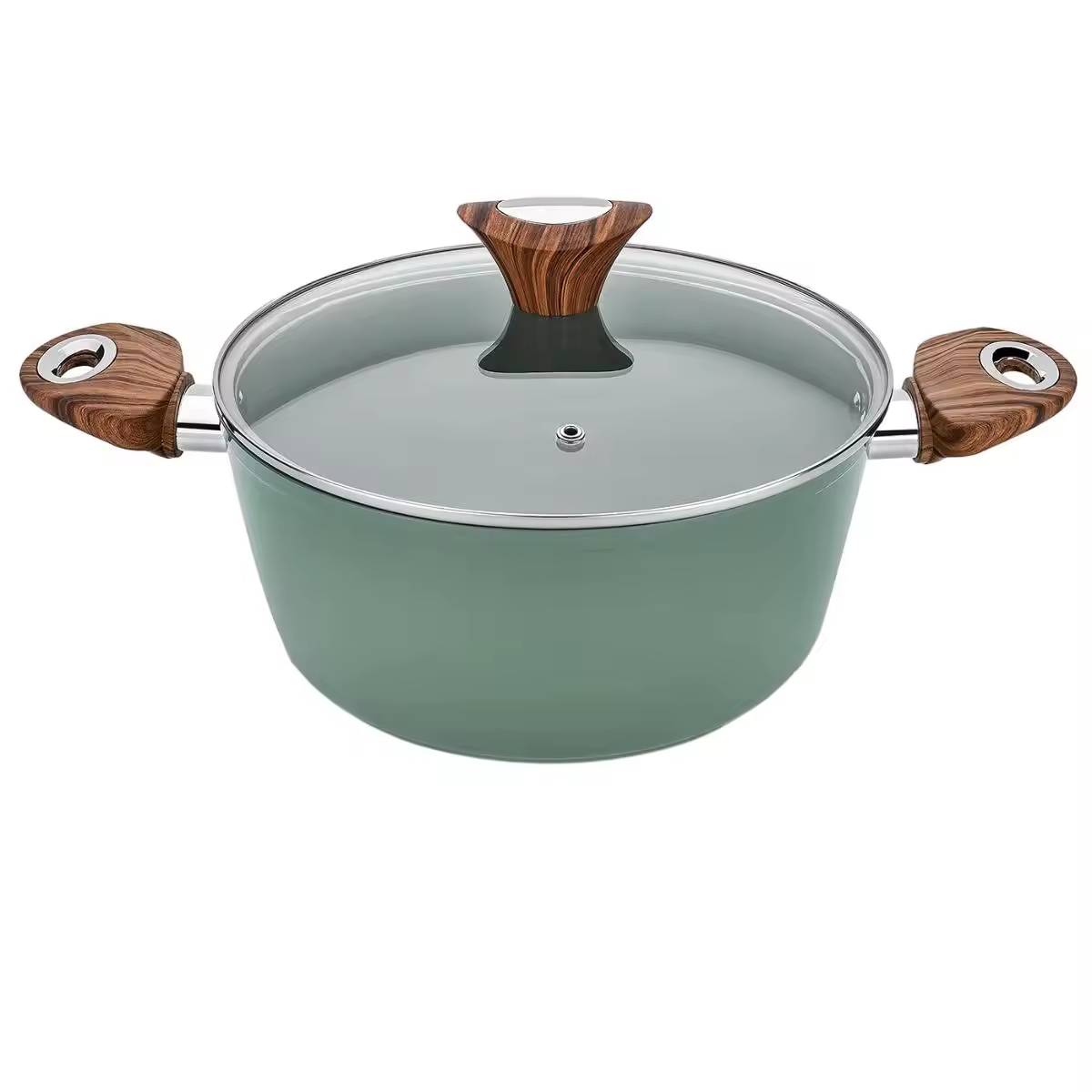 Przybory kuchenne z logo na zamówienie, aluminiowy garnek z dwoma uchwytami i szklanymi pokrywkami