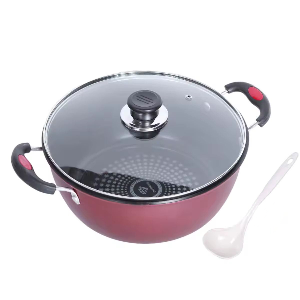 Ceramiczny garnek do zupy z podwójnymi uszami Domowa powłoka zdrowotna Nieprzywierająca garnek do gotowania